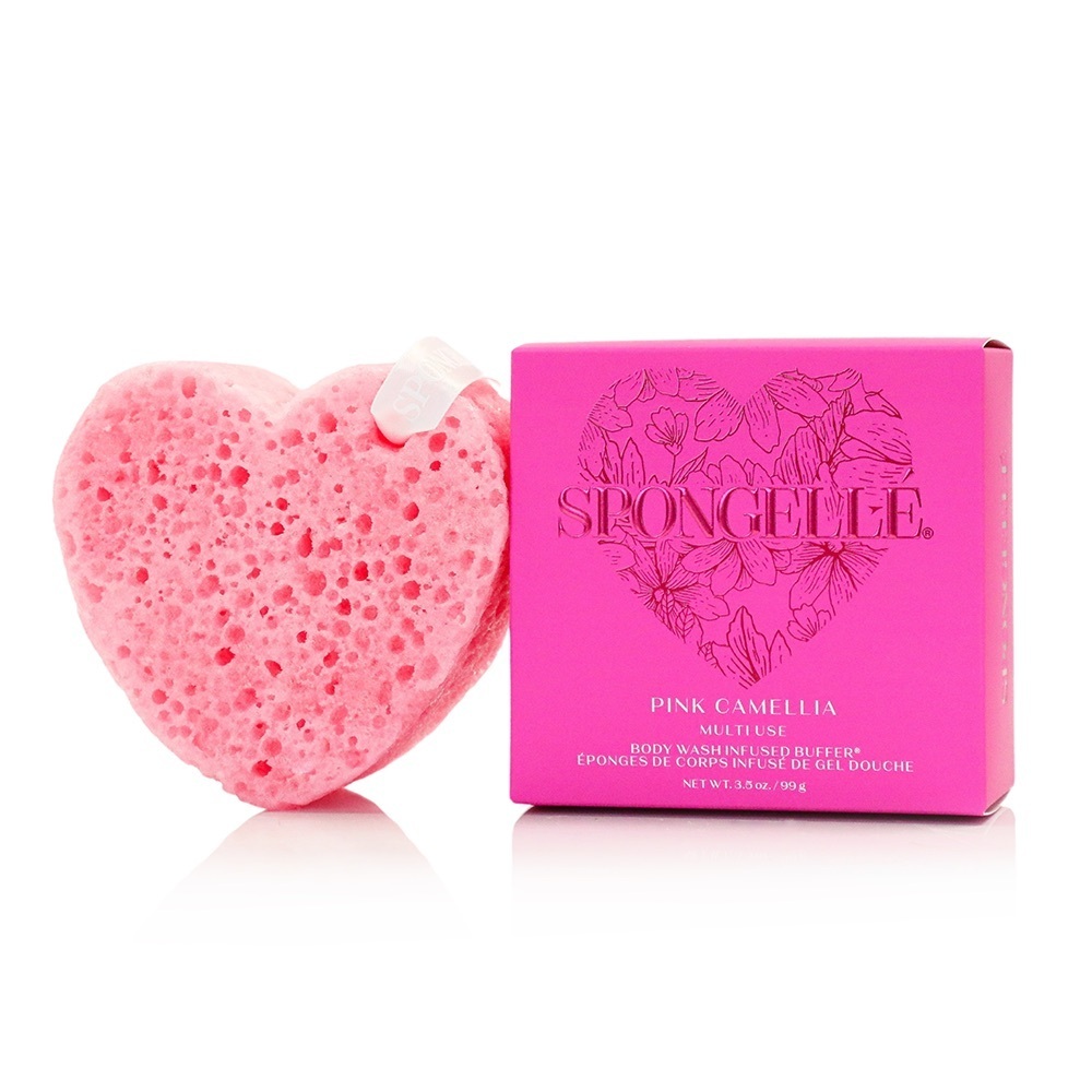 Spongelle Pink Camellia | Heart Buffer